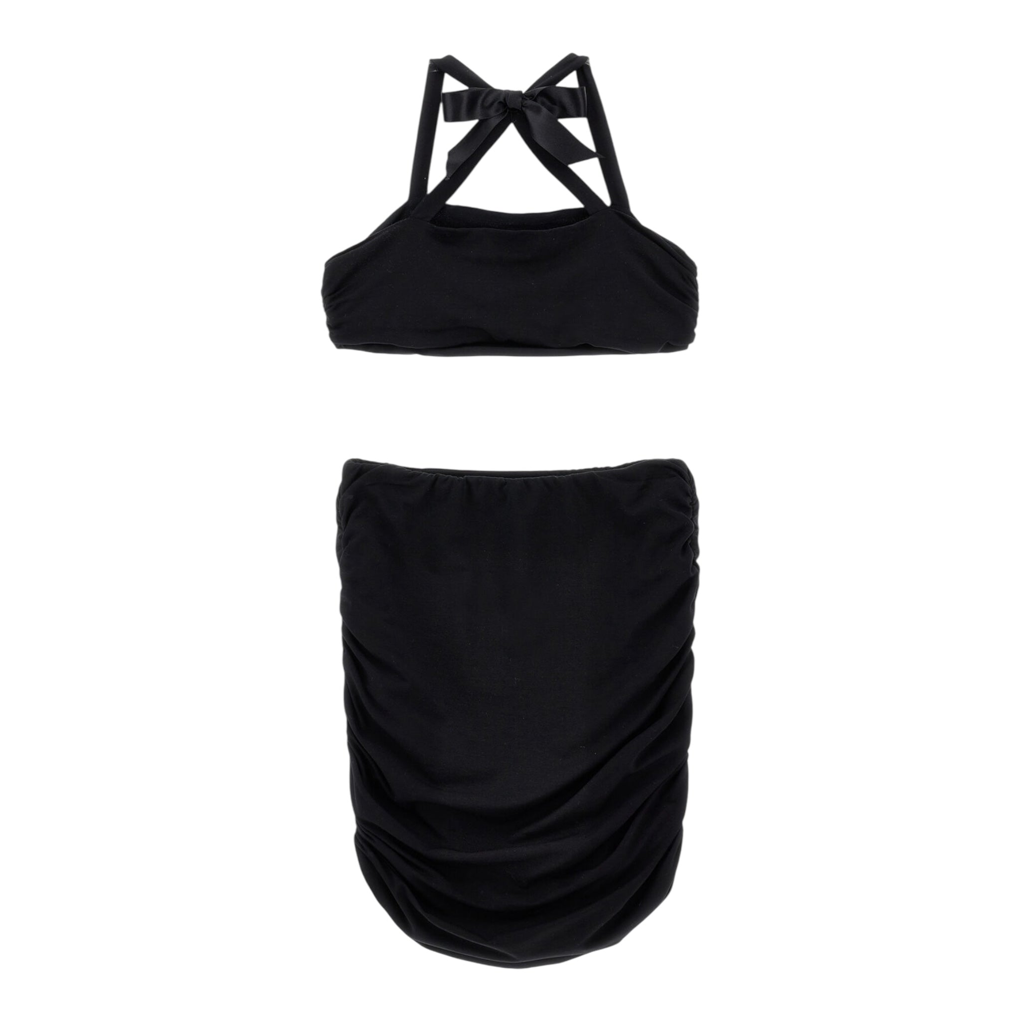 Philosophy Completo 2 Pezzi Top-Gonna Tinta Unita per Bambina I1E500 NERO PHILOSOPHY 