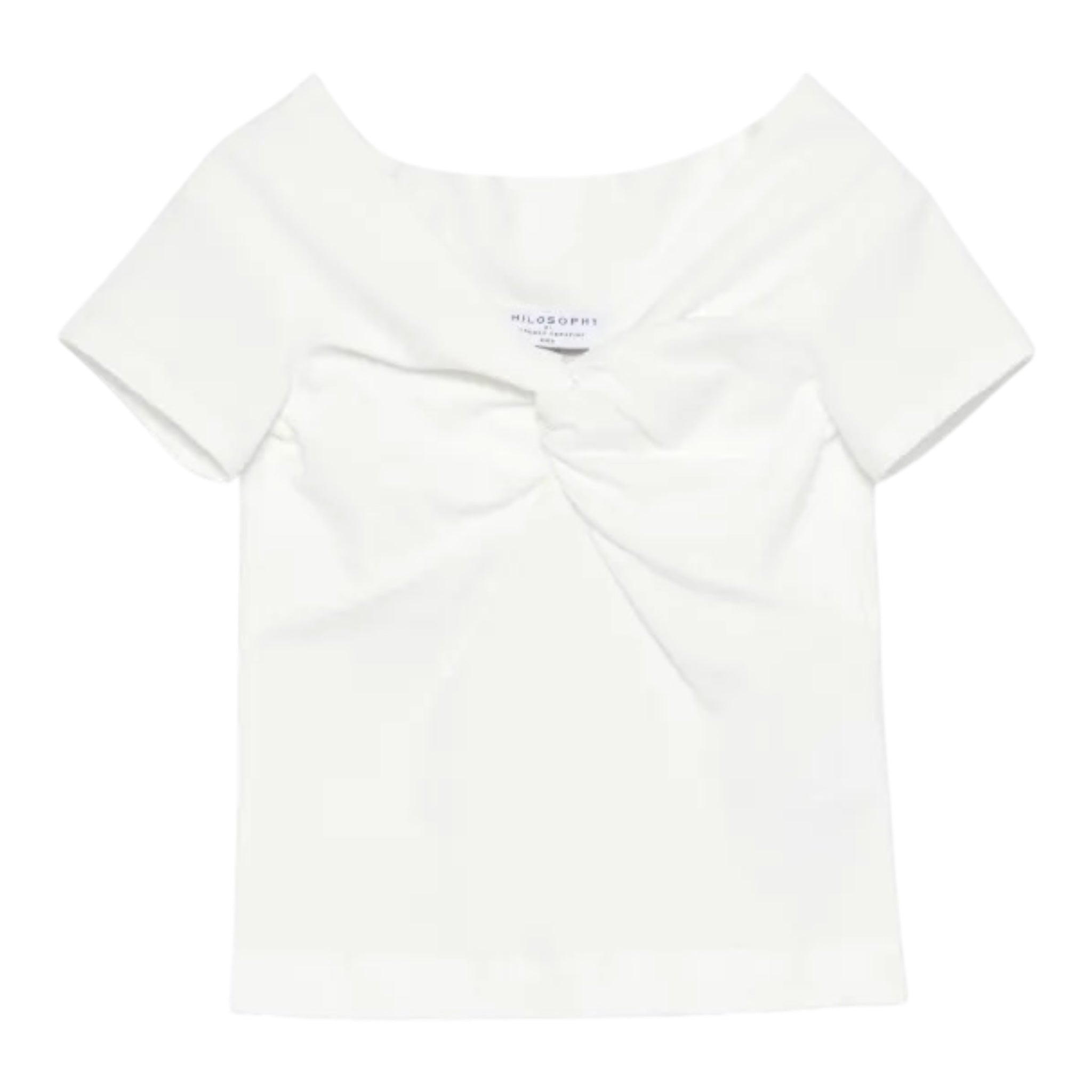 Philosophy T-Shirt Tinta Unita con Scollo A Barca per Bambina I1E618 BIANCO PHILOSOPHY 