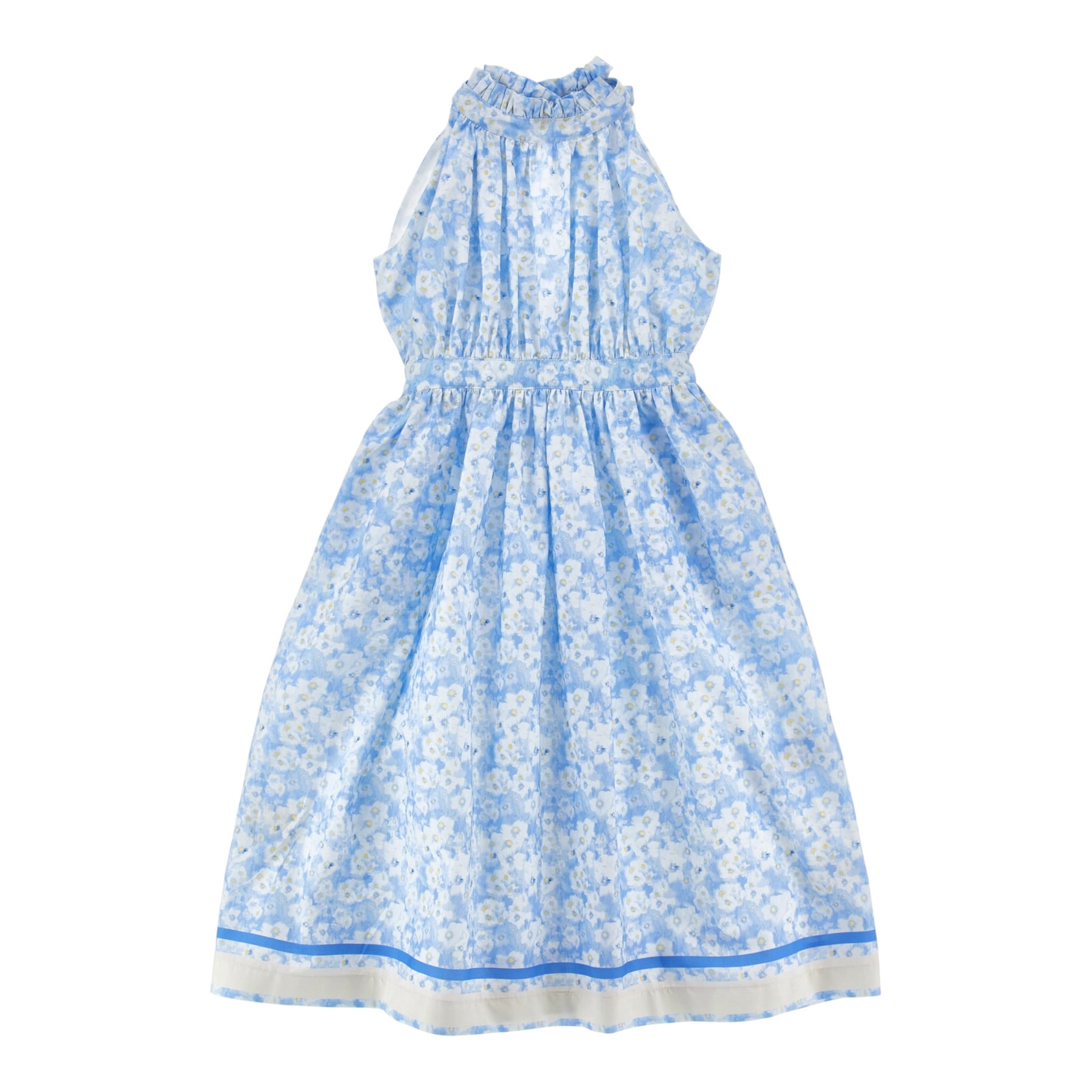 Philosophy Abito Tinta Unita con Fantasia Fiori per Bambina I1E909 AZZURRO PHILOSOPHY 