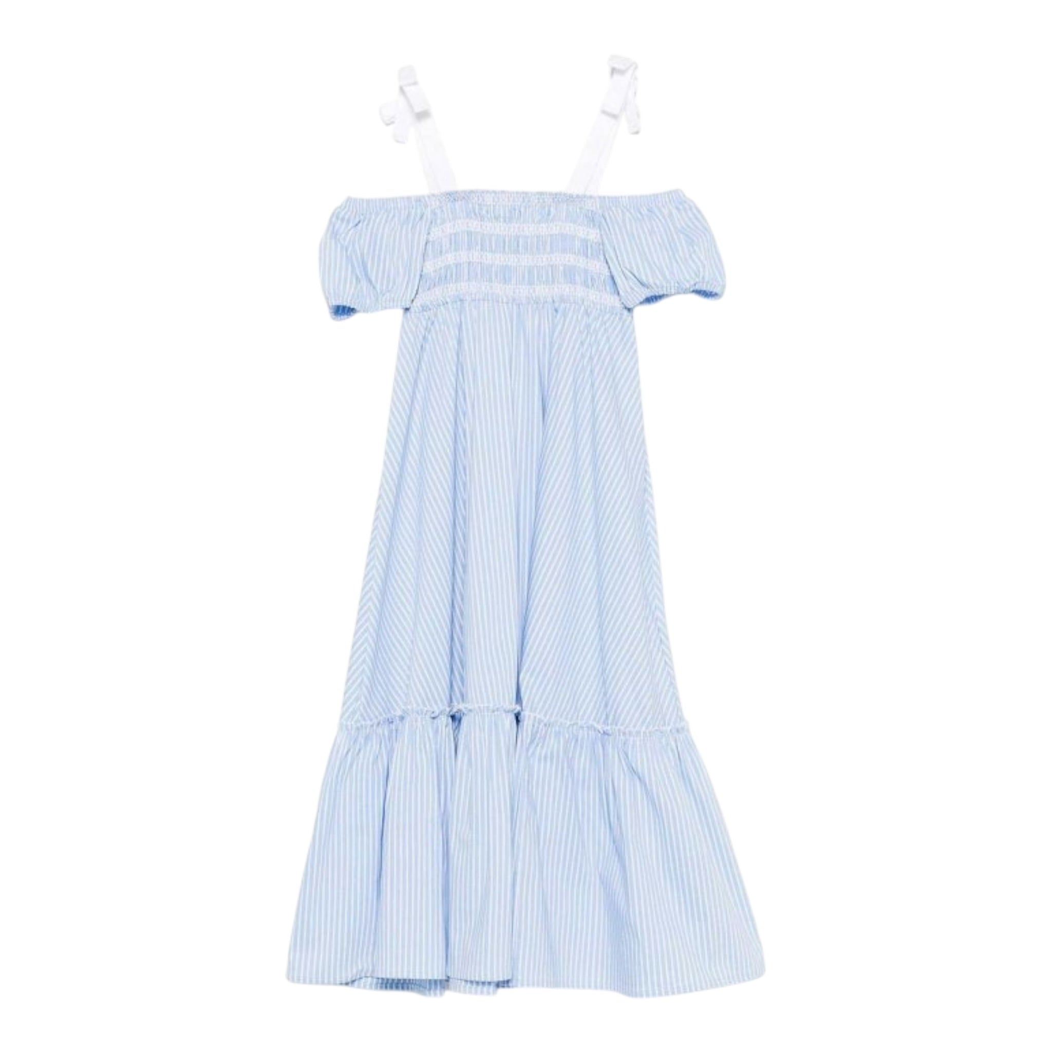 Philosophy Abito Tinta Unita Fantasia A Righe per Bambina I1E912 AZZURRO PHILOSOPHY 