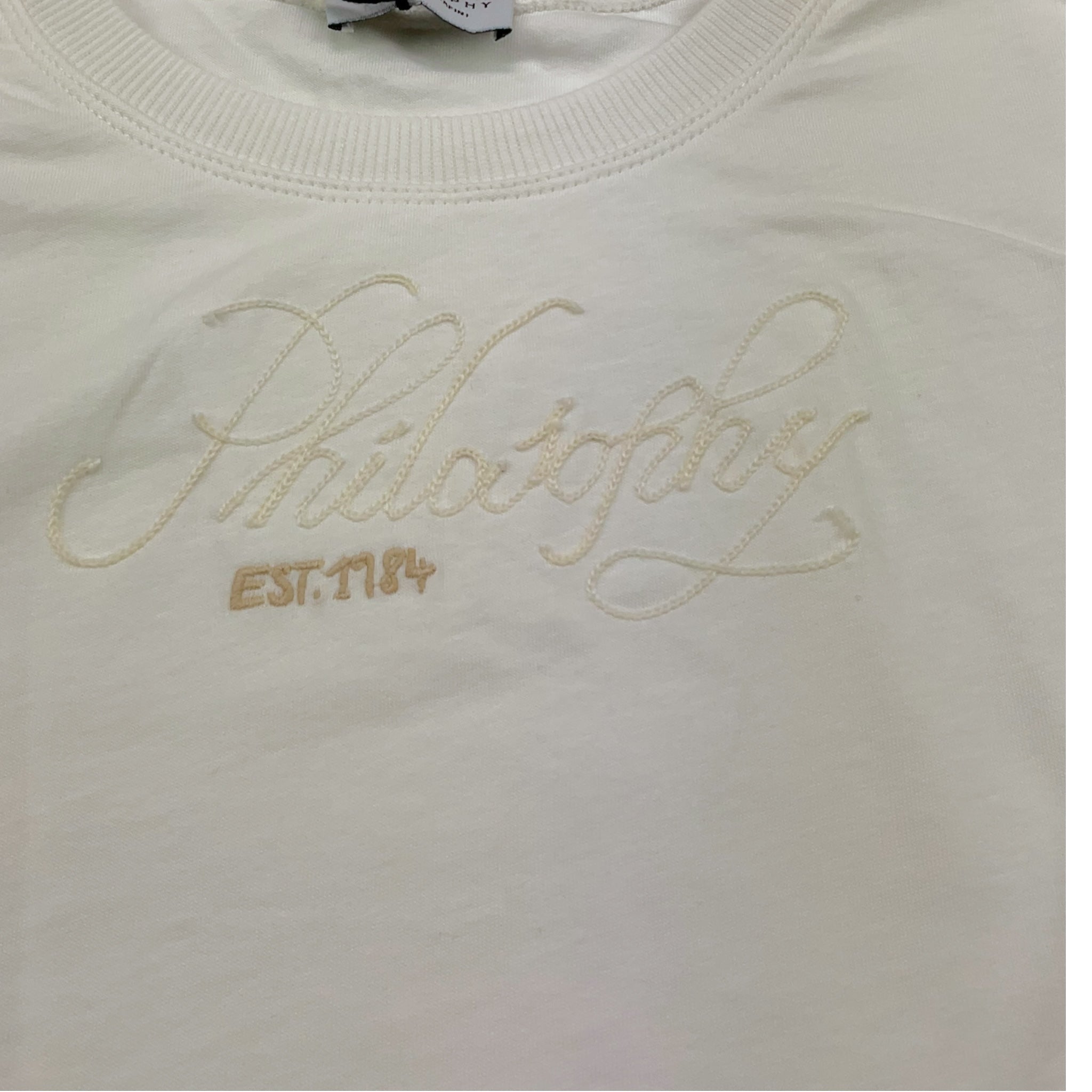 Philosophy Felpa Girocollo Tinta Unita Giromanica per Bambina I9E608 BIANCO PHILOSOPHY 