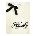 Philosophy Maglia Girocollo Tinta Unita con Logo per Bambina I9E610 PANNA PHILOSOPHY 