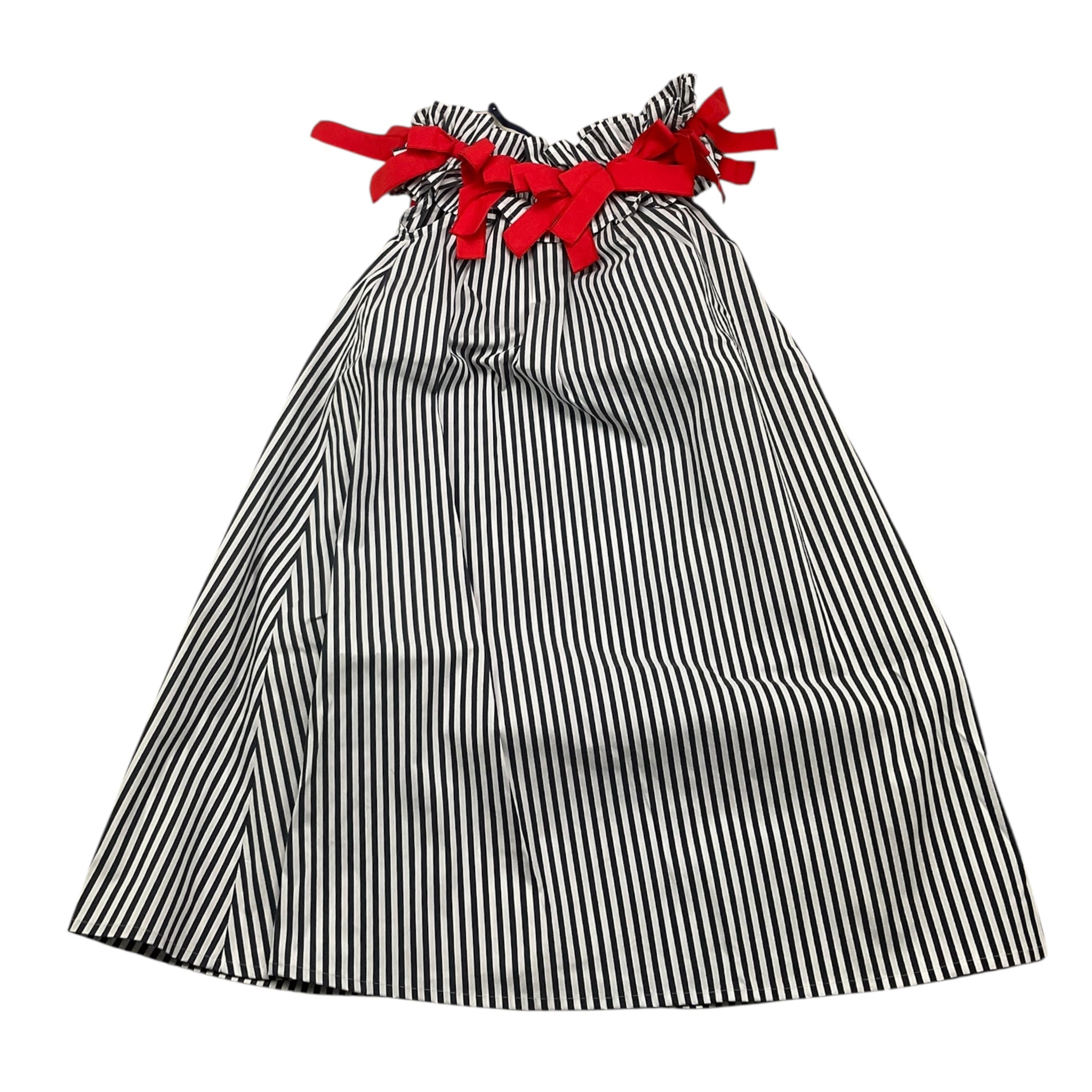 Piccola Ludo Abito Tinta Unita con Fantasia A Righe per Bambina BS10WB023 BIANCO PICCOLA LUDO 