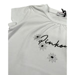 Pinko T-Shirt Girocollo tinta unita con Logo Bianco per Bambina 033294 BIANCO PINKO 