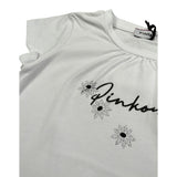 Pinko T-Shirt Girocollo tinta unita con Logo Bianco per Bambina 033294 BIANCO PINKO 