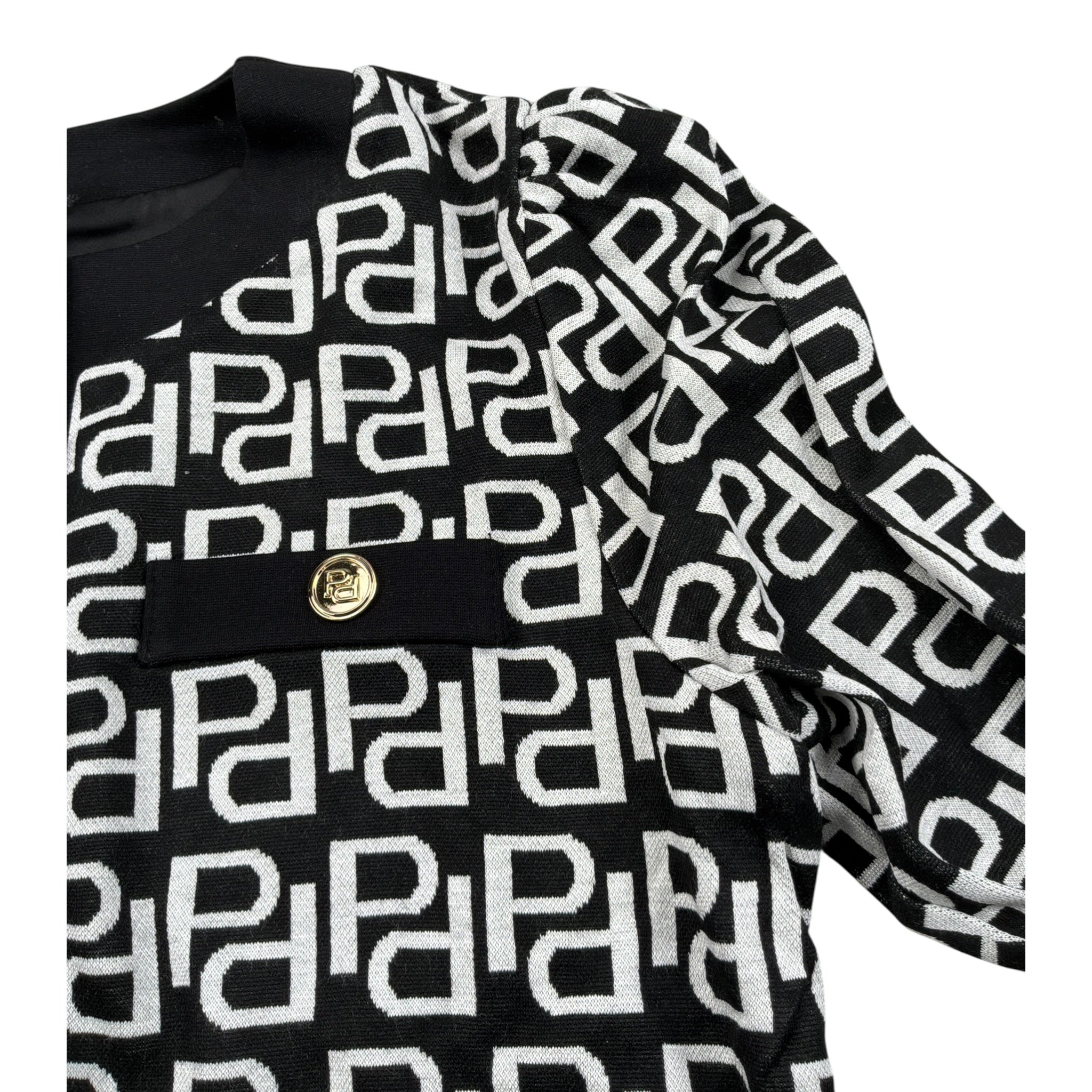 Pinko Cardigan tinta unita con Stampe Logo Nero per Bambina F3PIJGCA199 NERO PINKO 