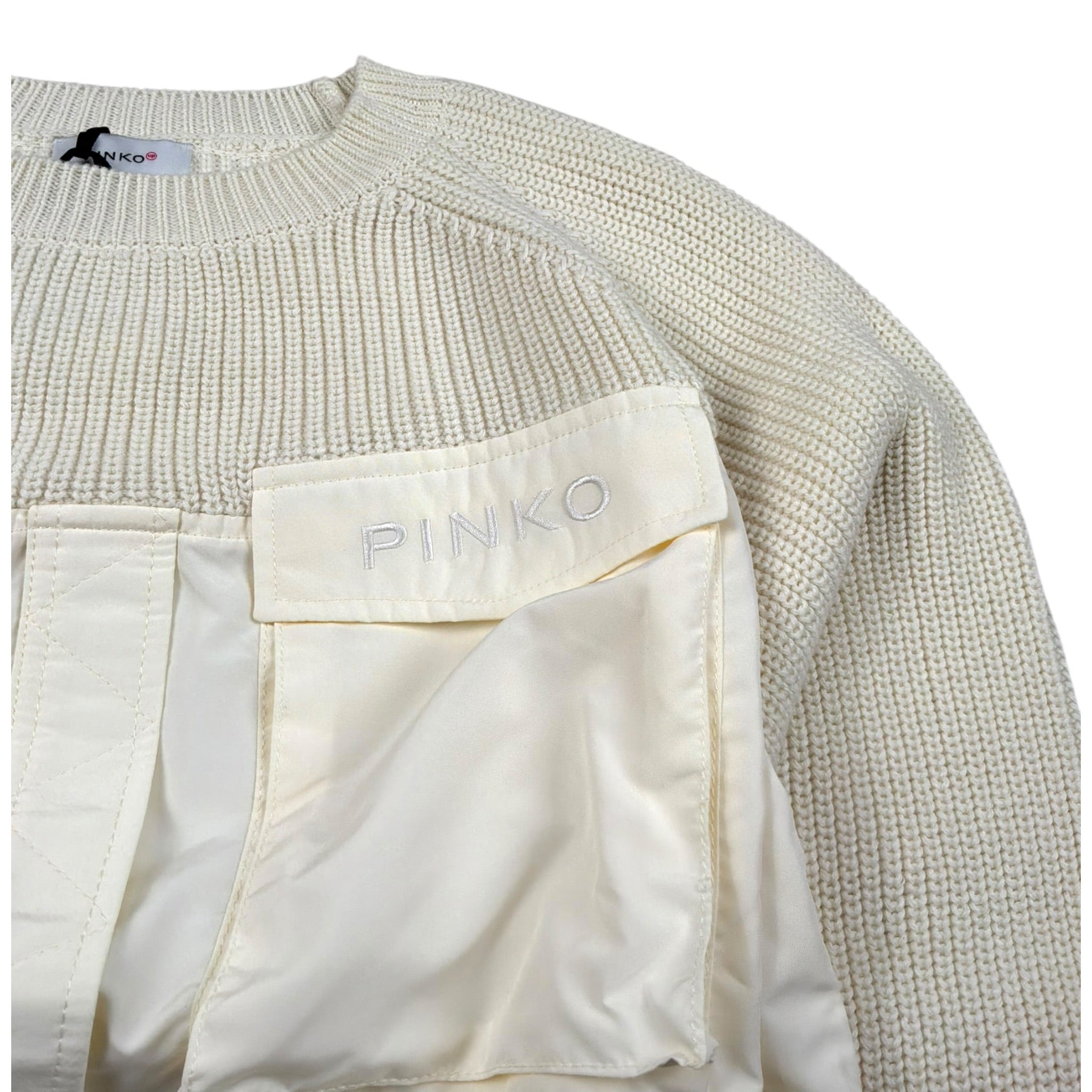 Pinko Maglia Girocollo Tinta Unita per Bambina KFMA001 PANNA PINKO 
