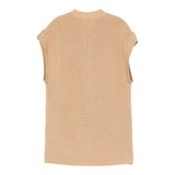 Pinko Gilet In Maglia Girocollo Tinta Unita per Bambina KFMA002X SABBIA PINKO 