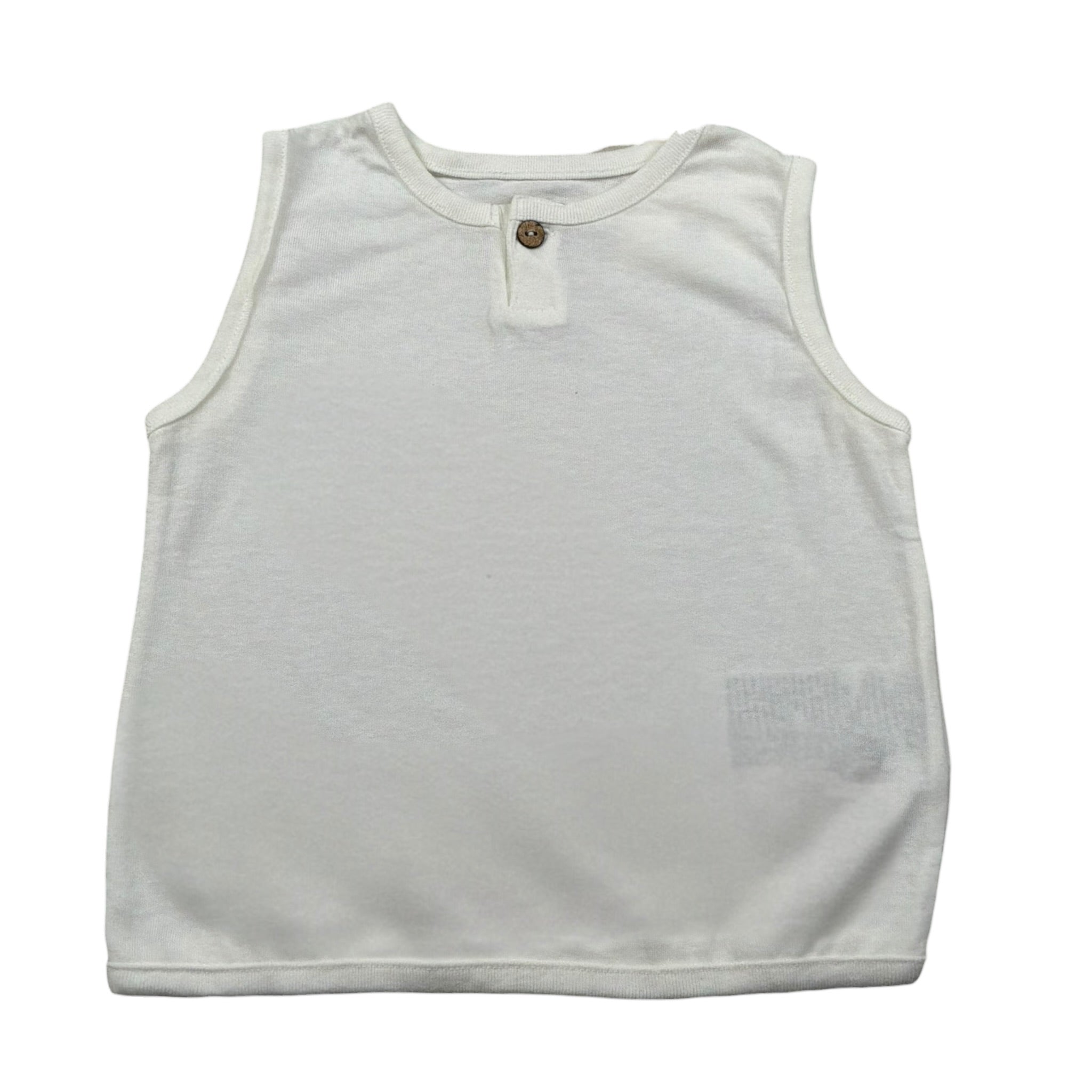 Play Up Canotta Girocollo Tinta Unita con Bottoni per Neonato PA011AQ10901 PANNA PLAY UP 