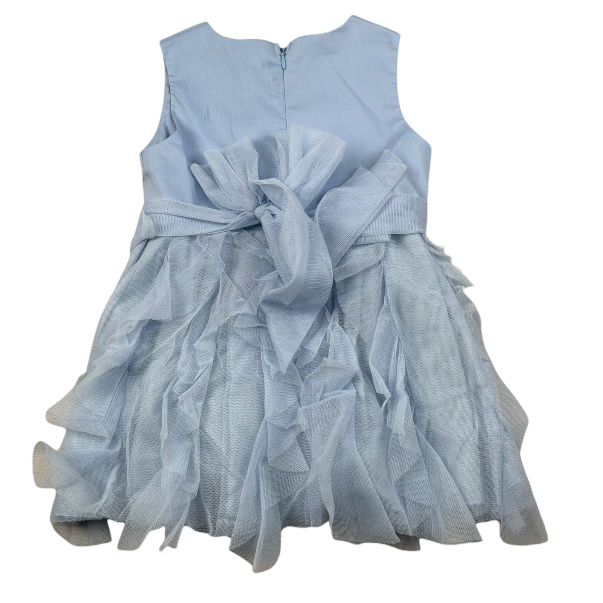 Please Abito Giromania Tinta Unita con Tulle per Neonata AB23290G73 AZZURRO PLEASE 