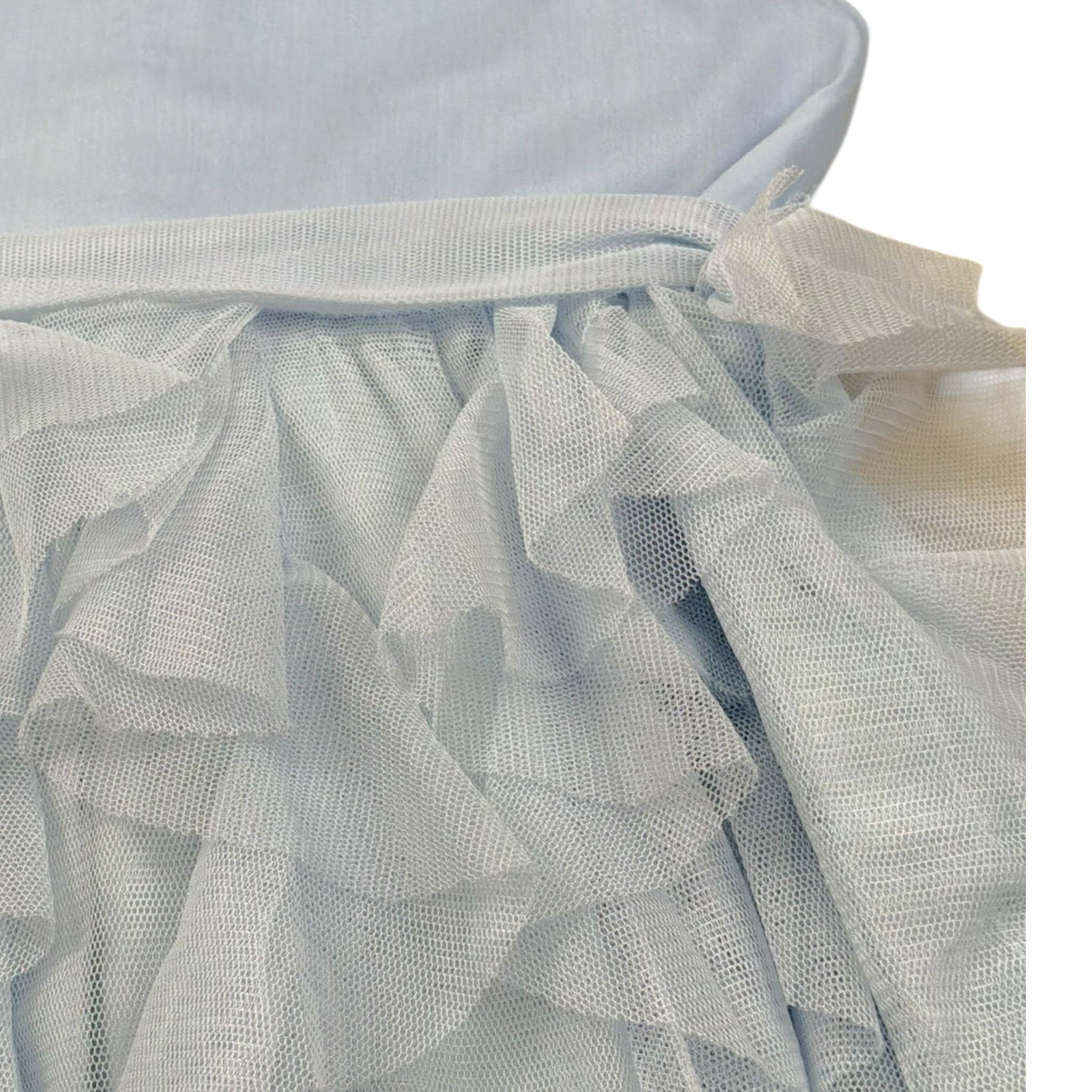 Please Abito Giromania Tinta Unita con Tulle per Neonata AB23290G73X AZZURRO PLEASE 