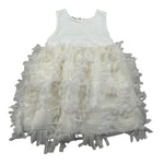 Please Abito Giromanica Tinta Unita con Tulle per Neonata AB26290G73 PANNA PLEASE 