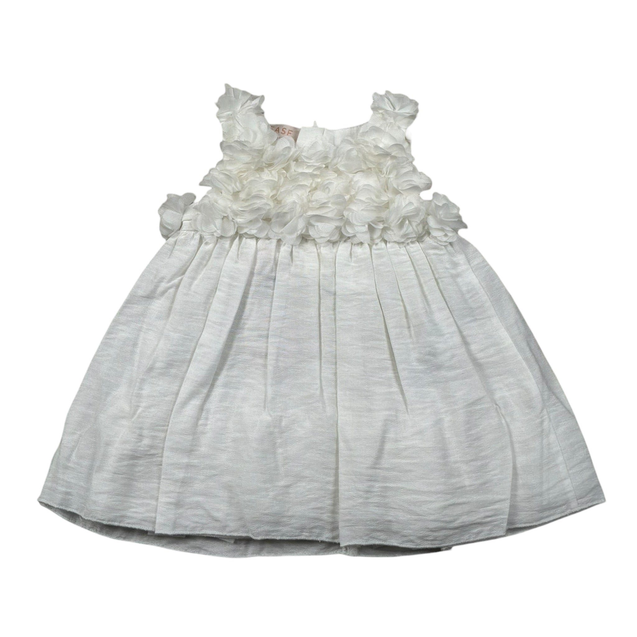 Please Abito Giromanica Tinta Unita con Tulle per Neonata AB36370G73 BIANCO PLEASE 