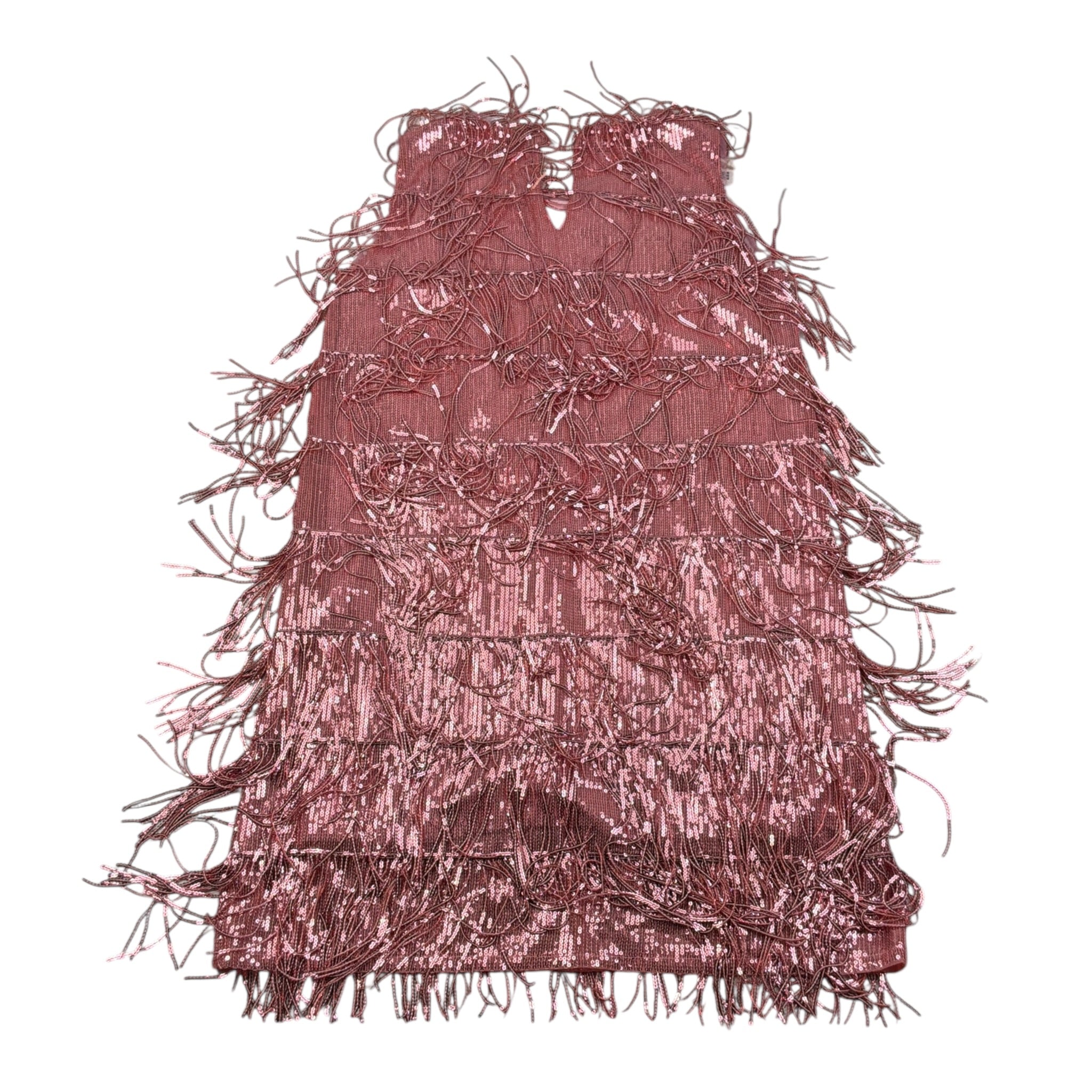 Please Abito Tinta Unita con Paillettes per Bambina AB48390G73 ROSA PLEASE 