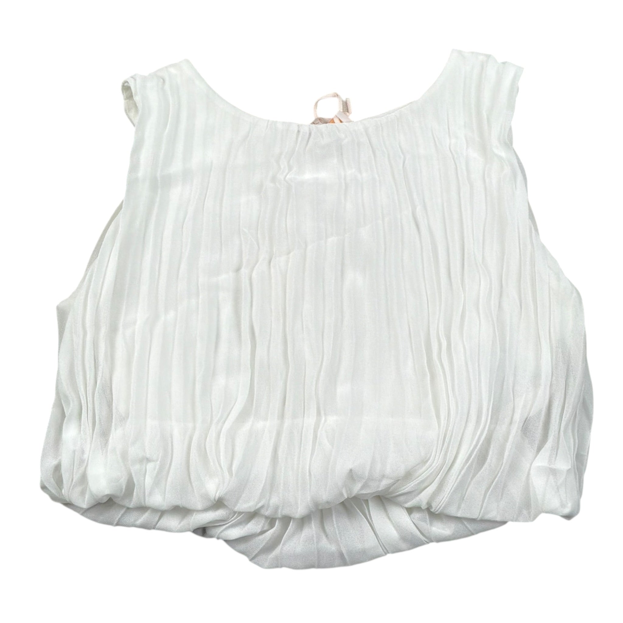 Please Top Tinta Unita con Elastico per Bambina CC05360G73 BIANCO PLEASE 