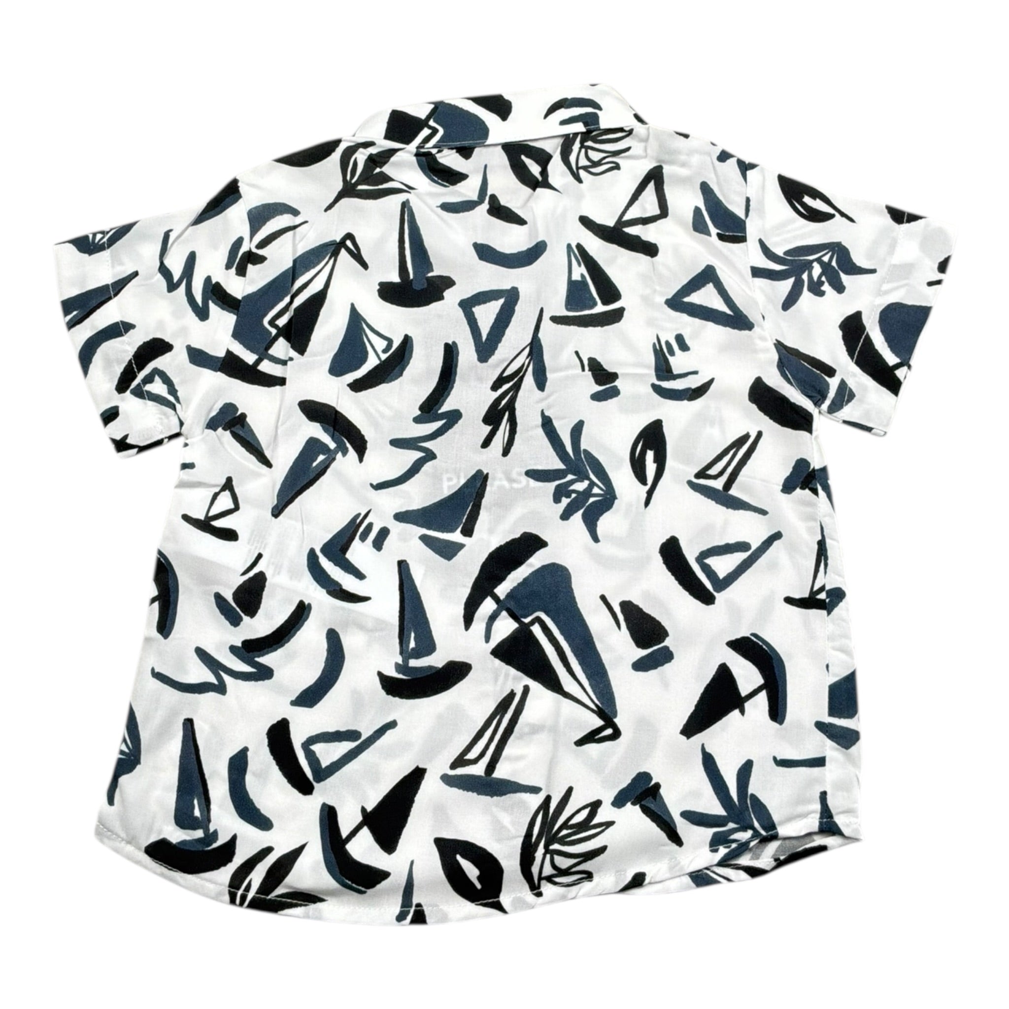 Please Camicia Tinta Unita con Stampa per Bambino CC80364B71J BIANCO PLEASE 