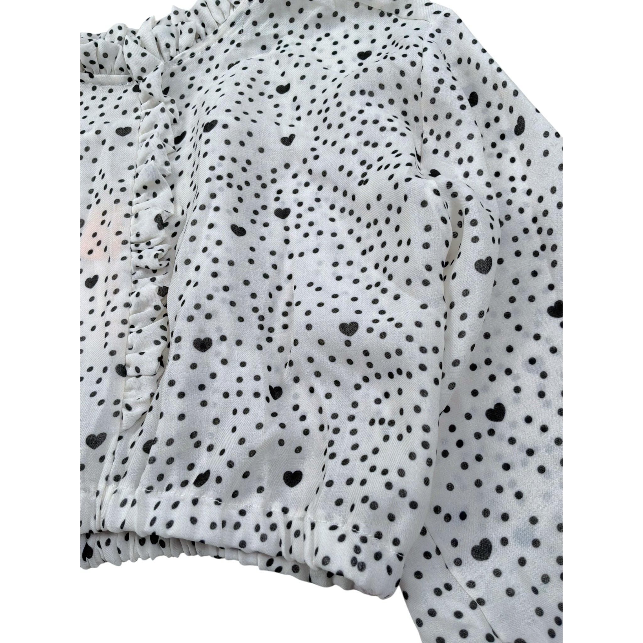 Please Camicia Tinta Unita con Fantasia per Bambina CL13364G73 PANNA PLEASE 