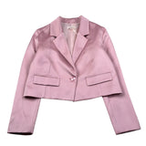 Please Giacca tinta unita In Raso Rosa per Bambina JB01310G73XXX ROSA PLEASE 