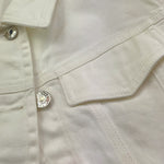 Please Giubbino In Denim Tinta Unita per Bambina JB18132G73 BIANCO PLEASE 