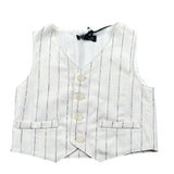 Please Gilet Tinta Unita con Fantasia A Righe per Neonato JH02131B73 BIANCO PLEASE 