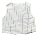 Please Gilet Tinta Unita con Fantasia A Righe per Neonato JH02131B73 BIANCO PLEASE 