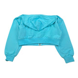 Please Felpa Tinta Unita con Zip E Cappuccio per Bambina LK20042G72 AZZURRO PLEASE 