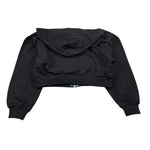 Please Felpa Tinta Unita con Zip E Cappuccio per Bambina LK20042G72 NERO PLEASE 