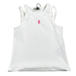 Please Canotta Tinta Unita A Costine per Bambina M019072G72 BIANCO PLEASE 