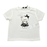 Please T-Shirt Tinta Unita con Stampa per Neonata MB12030G71 BIANCO PLEASE 