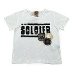 Please T-Shirt Girocollo tinta unita con Stampa Bianco per Neonato MB64030B BIANCO PLEASE 