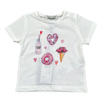 Please T-Shirt Girocollo tinta unita con Stampa Bianco per Neonata MBB3030G27 BIANCO PLEASE 