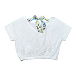 Please T-Shirt Tinta Unita con Elastico per Bambina MBC4030G72 BIANCO PLEASE 