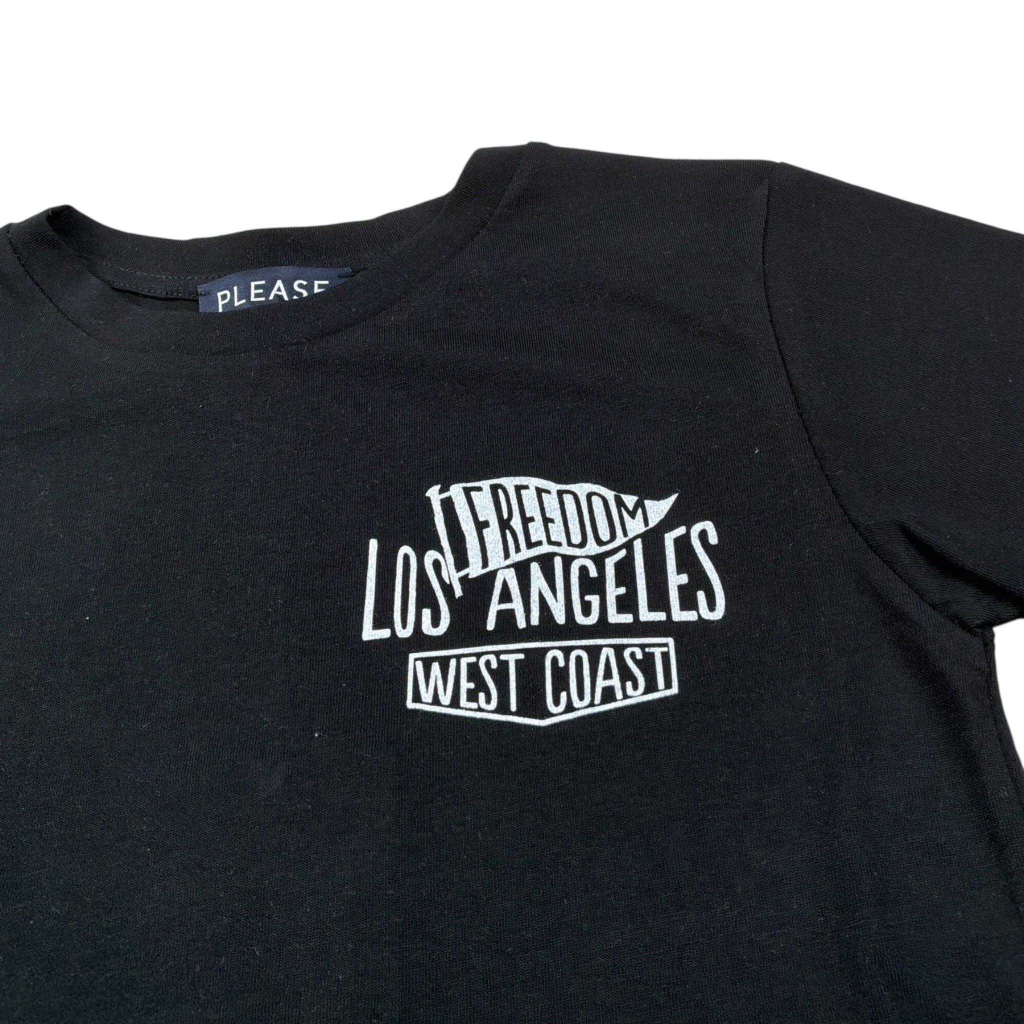 Please T-Shirt Girocollo tinta unita con Stampa Nero per Bambino MBC6030B72 NERO PLEASE 