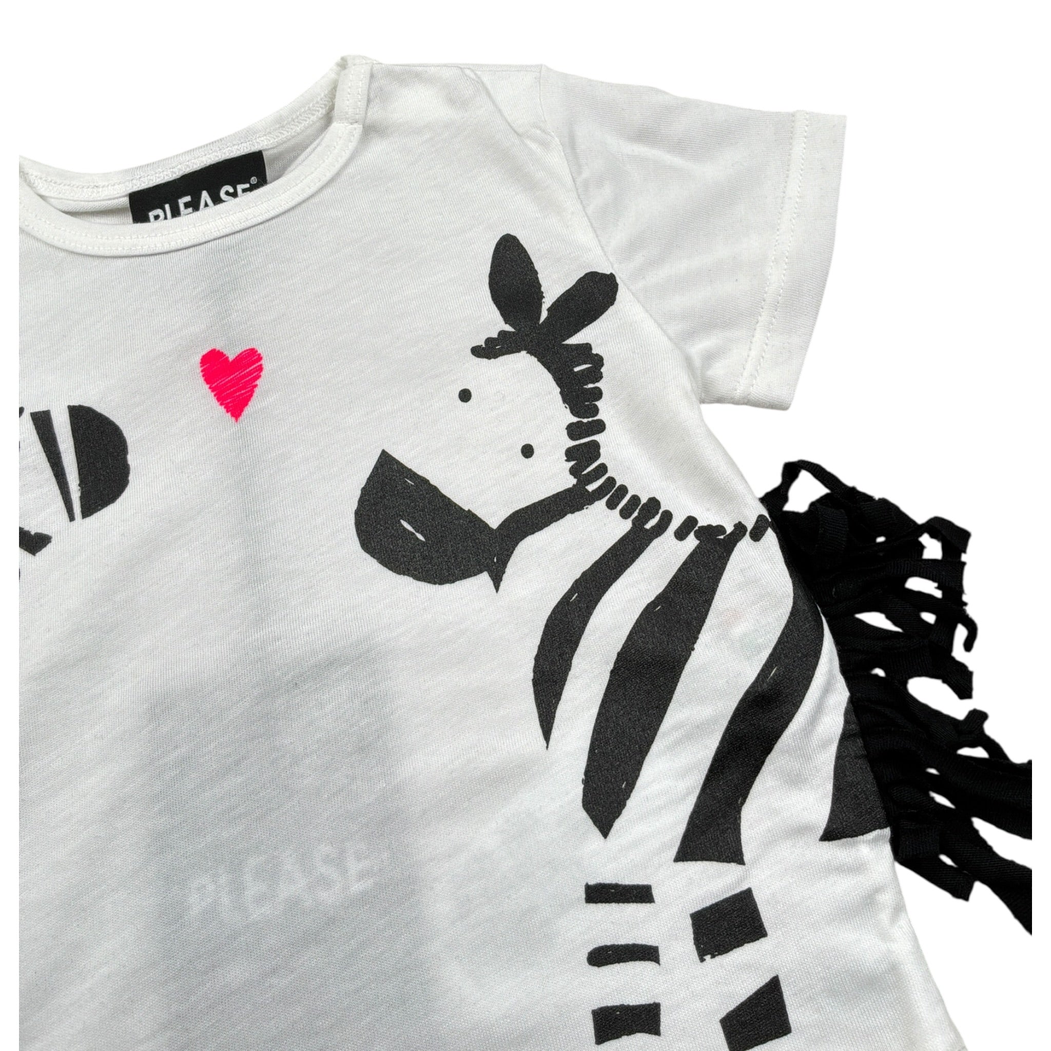 Please T-Shirt Girocollo tinta unita con Stampa Bianco per Neonata MBF4030G20 BIANCO PLEASE 