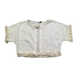 Please gilet Tinta Unita con Trafori per Bambina MG01230G72 PANNA PLEASE 