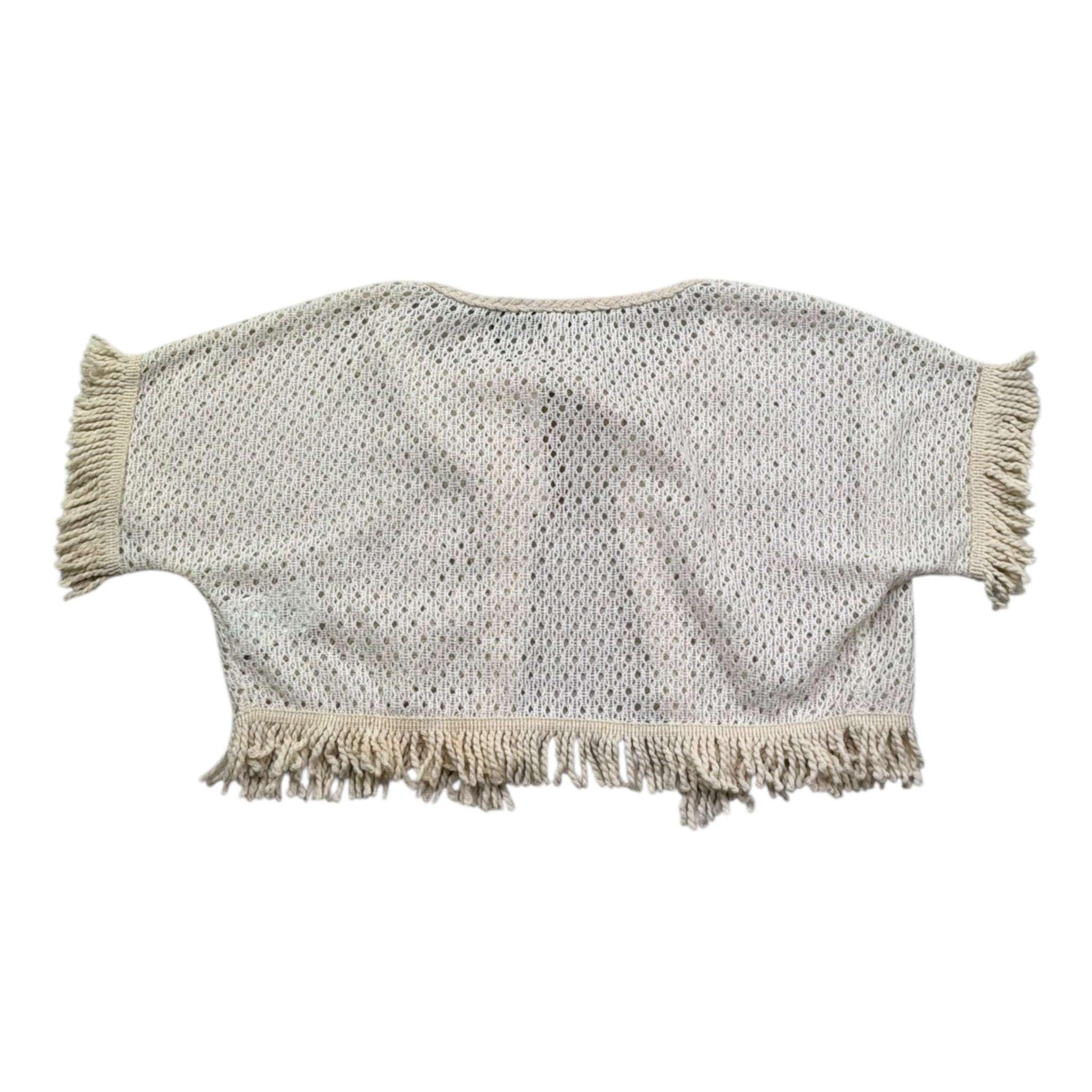 Please gilet Tinta Unita con Trafori per Bambina MG01230G72 PANNA PLEASE 