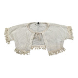 Please gilet tinta Unita con Trafori per Bambina MG01230G72X PANNA PLEASE 