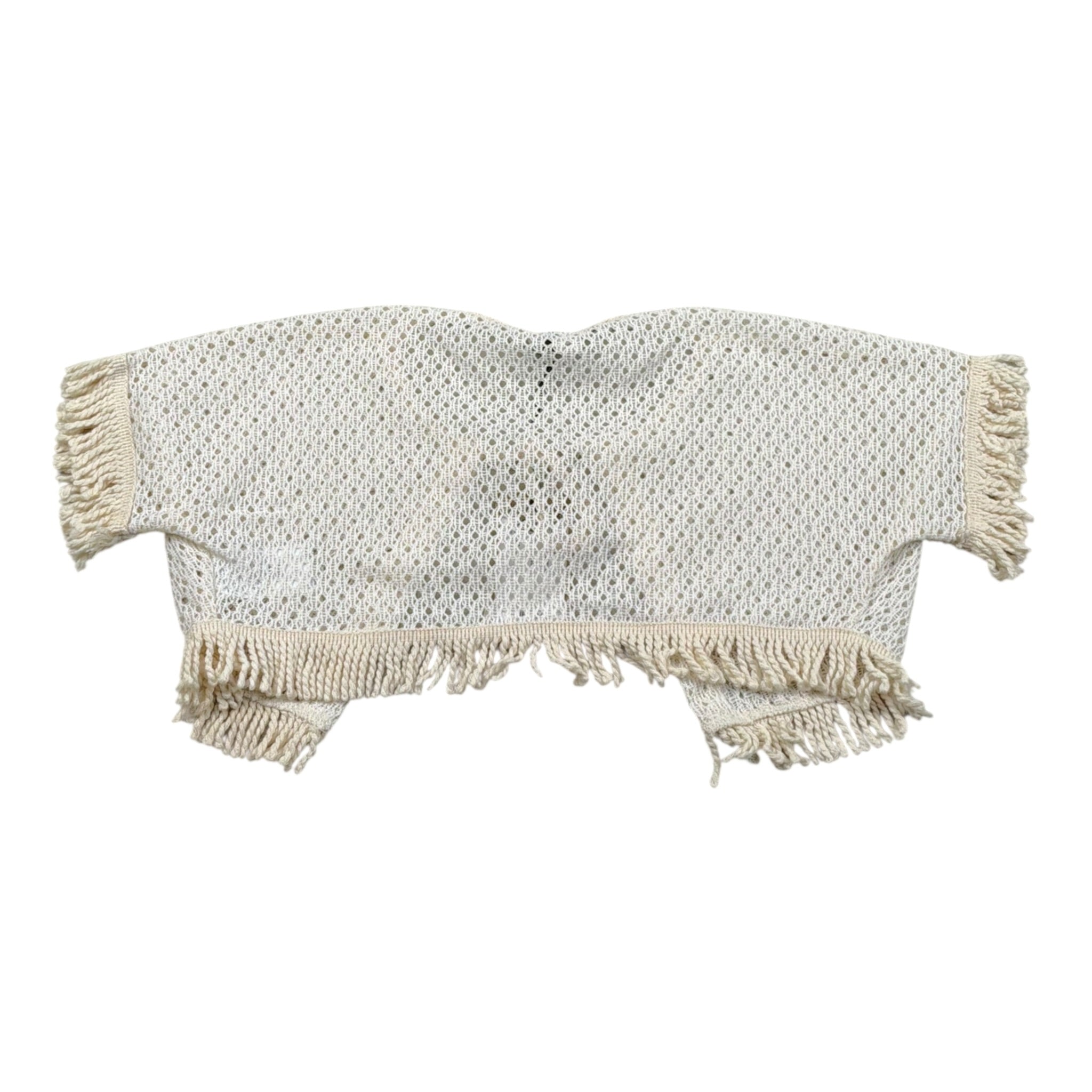 Please gilet tinta Unita con Trafori per Bambina MG01230G72X PANNA PLEASE 