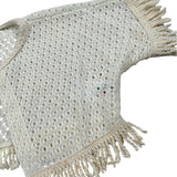 Please gilet tinta Unita con Trafori per Bambina MG01230G72X PANNA PLEASE 