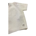Please T-Shirt In Maglia Tinta Unita con Scollo Retro per Bambina NB16230G72 BIANCO PLEASE 