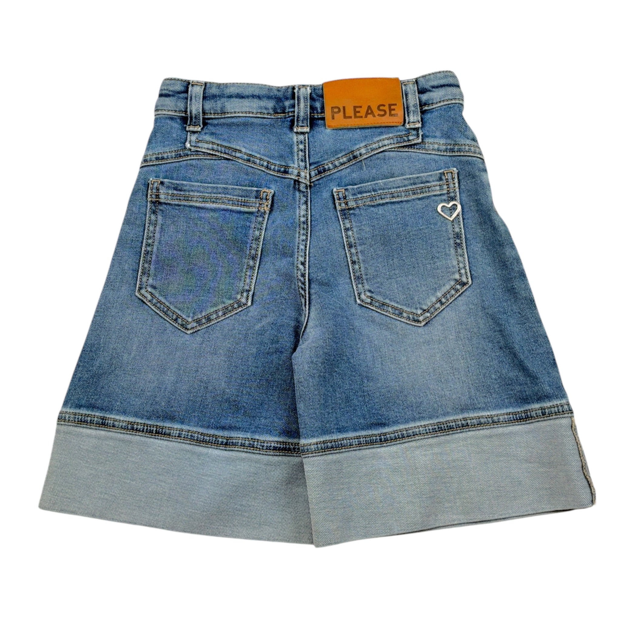 Please Short tinta unita In Denim Blu per Bambina RB61010G72 BLU PLEASE 