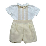 Pontoporponto Completo 3 Pezzi Camicia-Bermuda-Papillions per Neonato 5797 BIANCO/BEIGE PONTOPORPONTO 