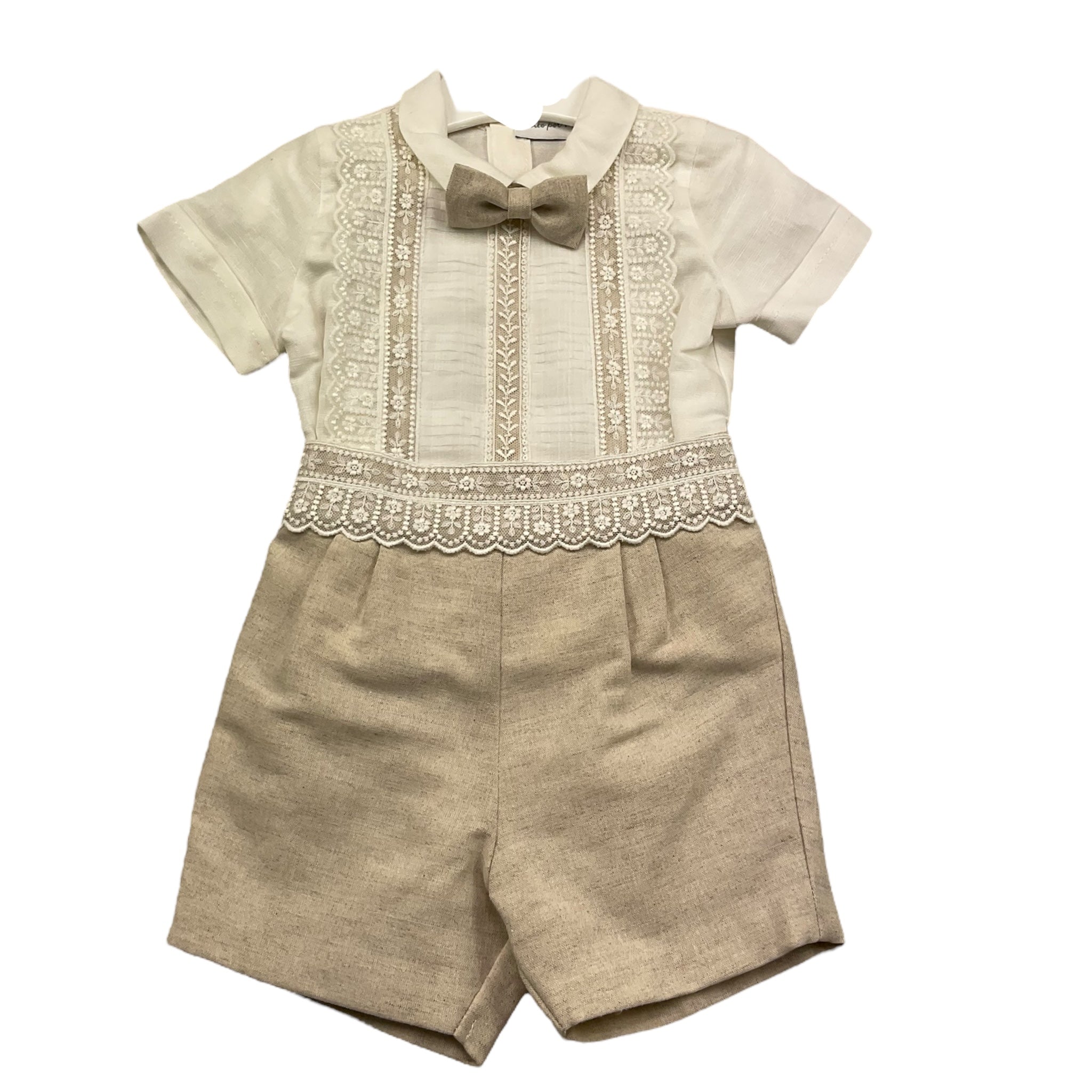 Pontoporponto Completo 2 Pezzi Camicia-Bermuda per Neonato 6135 BIANCO/BEIGE PONTOPORPONTO 