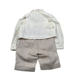Pure Firenze Completo 4 Pezzi Camicia-Gilet-Bermuda-Papillon Panna per Neonato 11088 PANNA PURE FIRENZE 