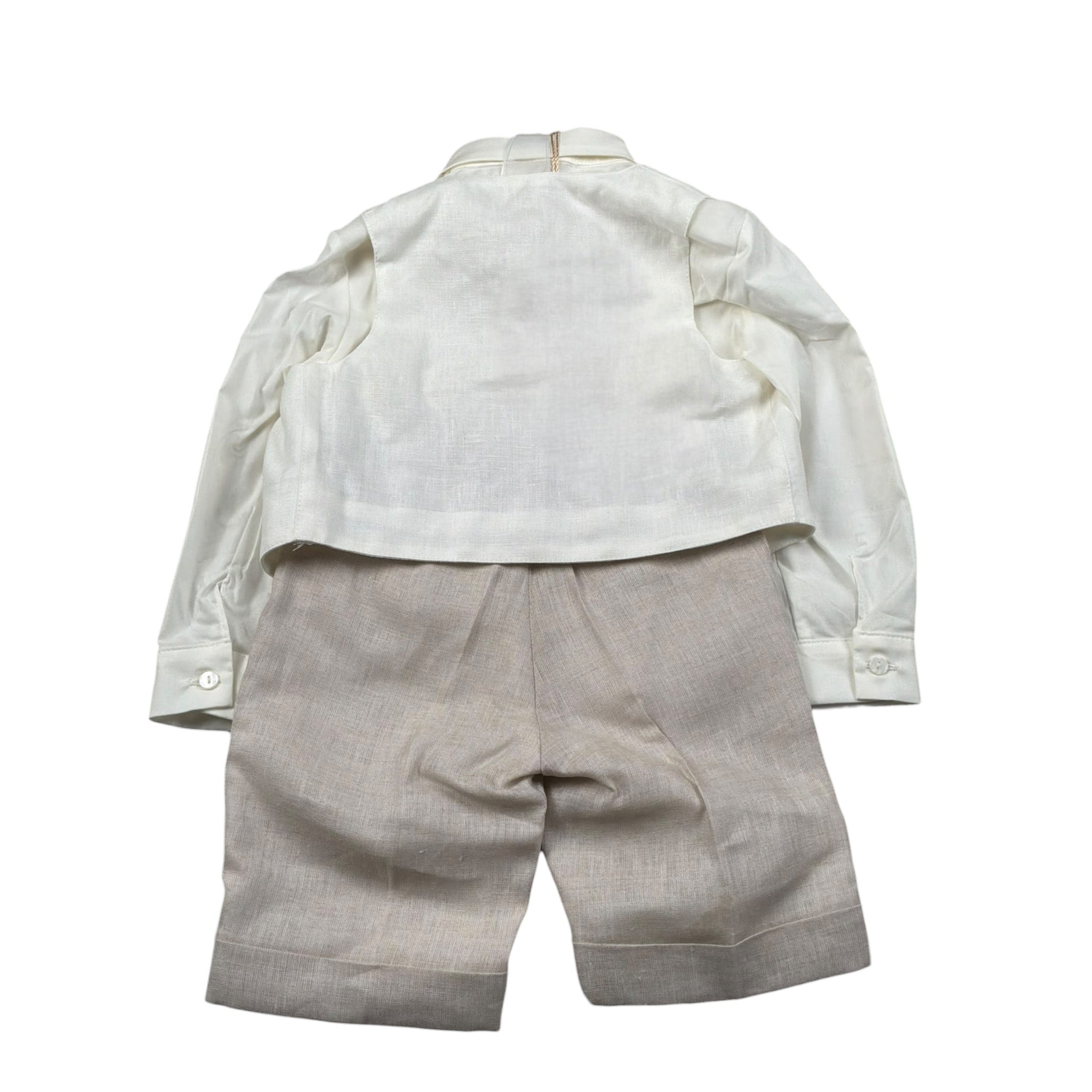 Pure Firenze Completo 4 Pezzi Camicia-Gilet-Bermuda-Papillon Panna per Neonato 11088 PANNA PURE FIRENZE 