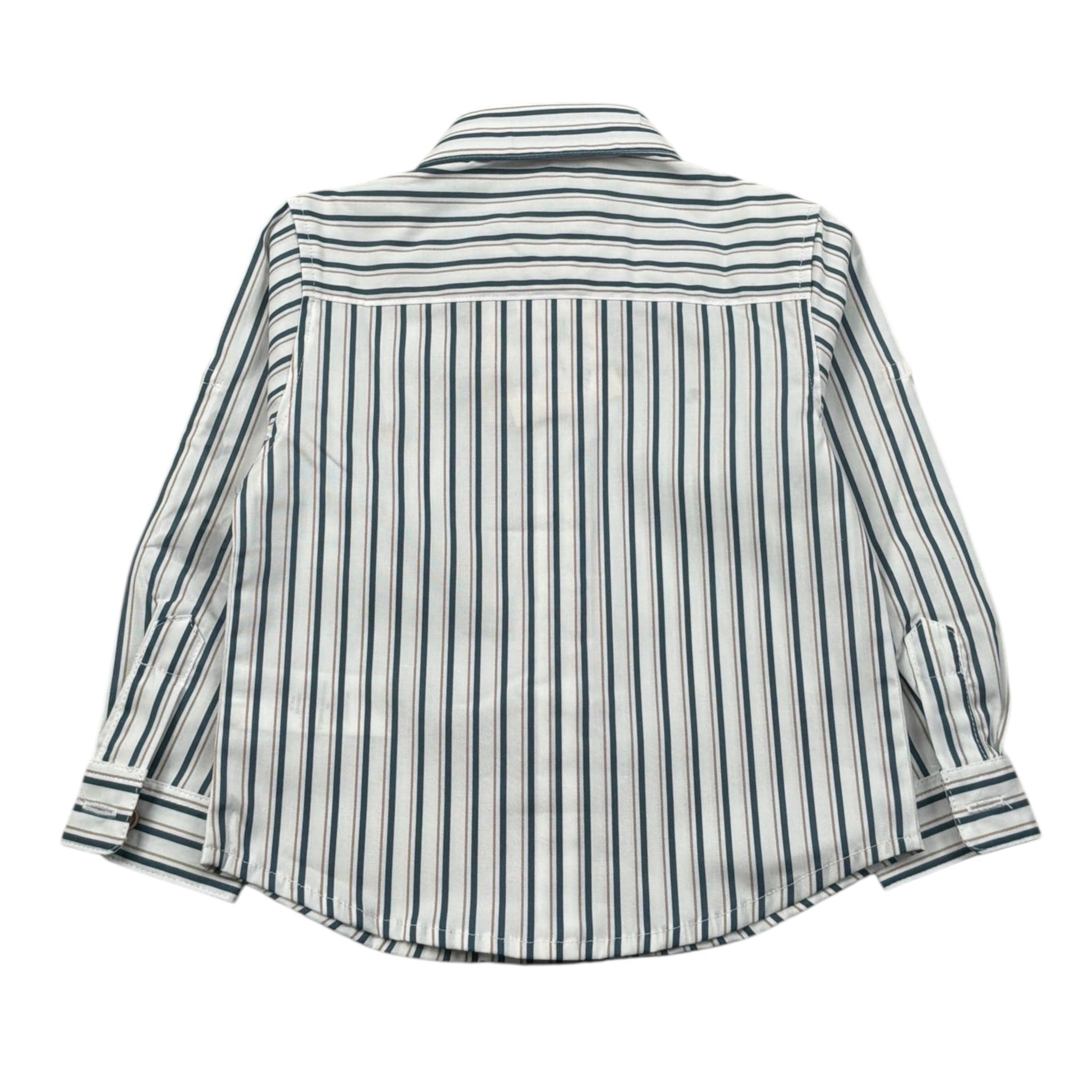Pure Firenze Camicia Manica Lunga Fantasia A Righe per Neonato PC03177 BIANCO PURE FIRENZE 