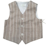 Pure Firenze Gilet tinta unita con Fantasia A Righe Beige per Neonato PC03353 BEIGE PURE FIRENZE 