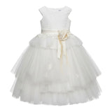 Raffaella Abit Cerimonia Tinta Unita con Tulle per Bambina BRIGITTE BIANCO RAFFAELLA 