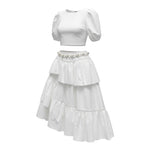 Raffaella Completo 2 Pezzi Camicia-Gonna per Bambina OTRANTO14 BIANCO RAFFAELLA 