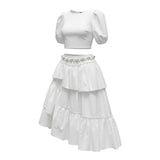 Raffaella Completo 2 Pezzi Camicia-Gonna per Bambina OTRANTO14 BIANCO RAFFAELLA 